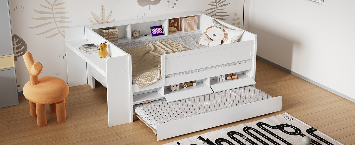 Multi-Functional Twin Daybed with Drawers and Trundle