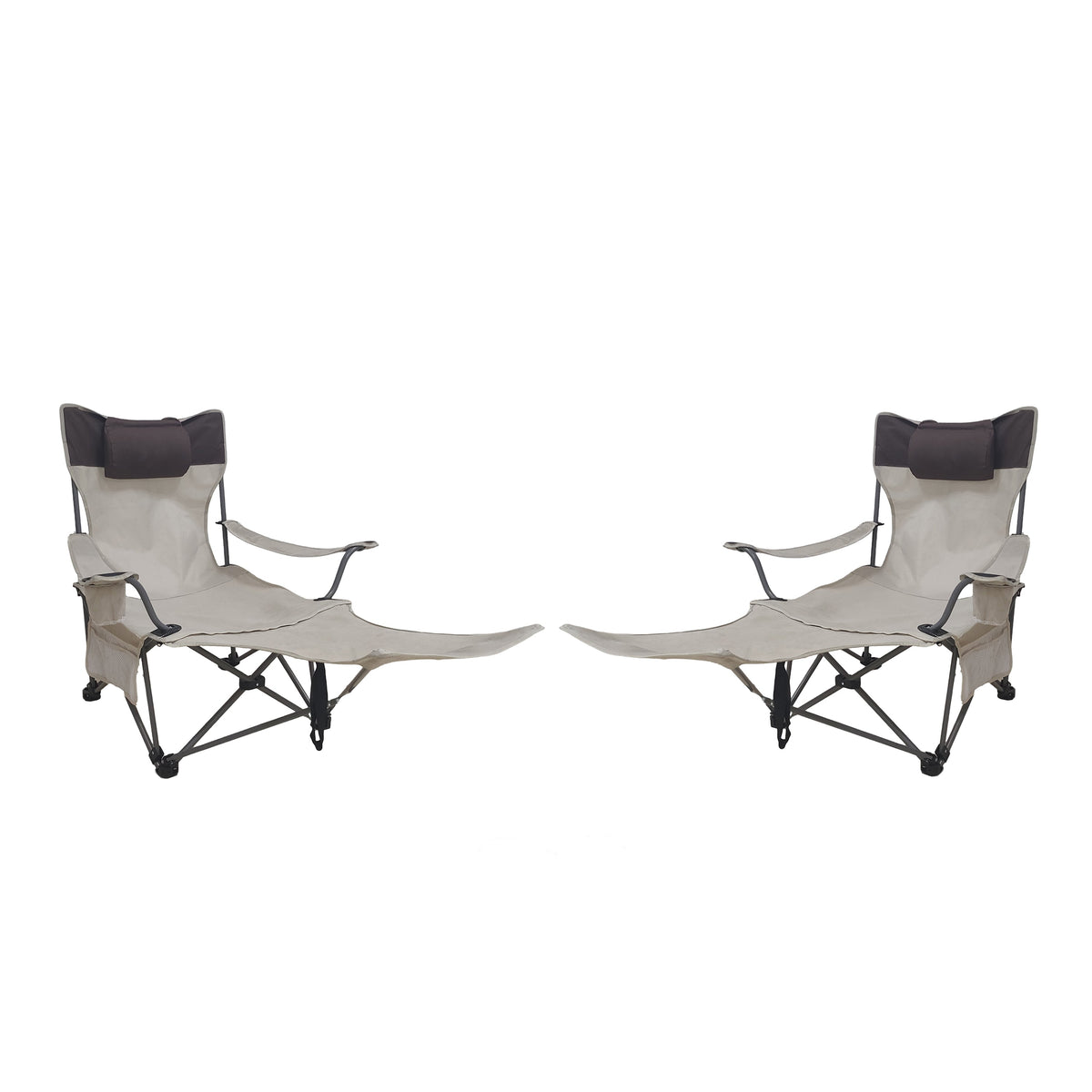 2PCS Outdoor Camping Chairs - Folding & Adjustable