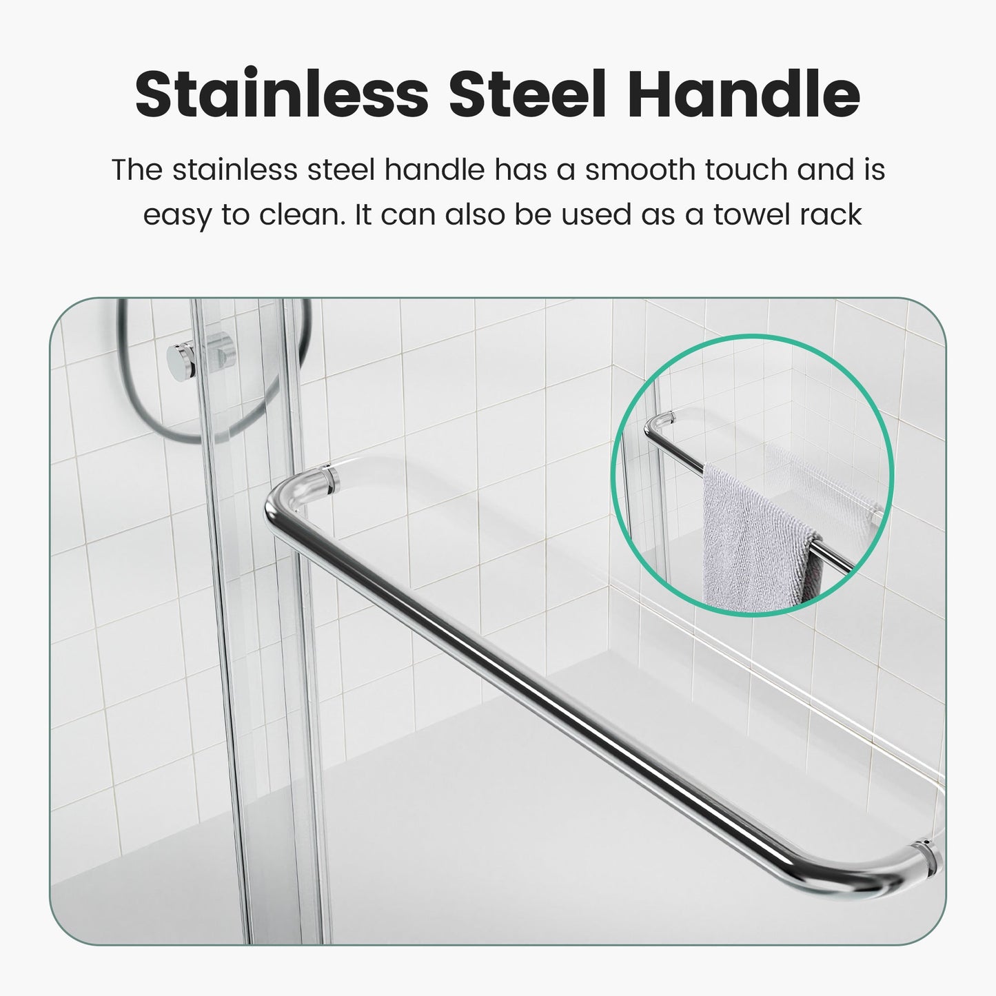 44"-48"W x 72"H Semi-Frameless Double Sliding Shower Door