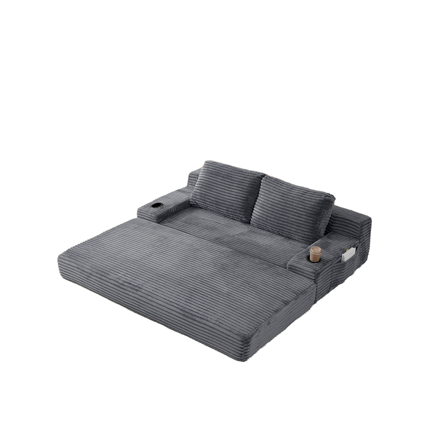 70.8-Inch Corduroy Two-in-One Sofa Bed