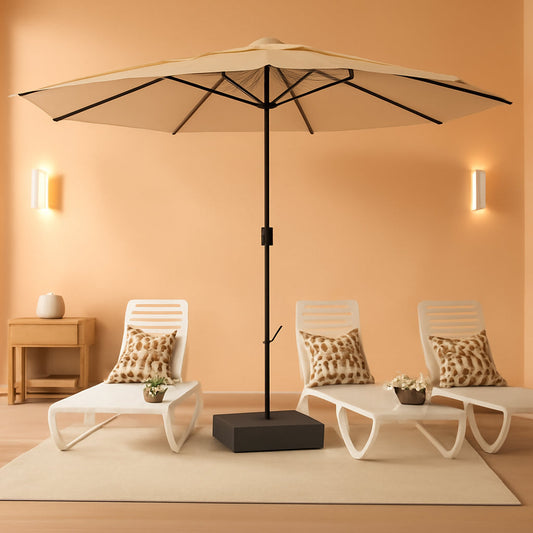 15 Foot Double Sided Patio Umbrella For Outdoor Shade