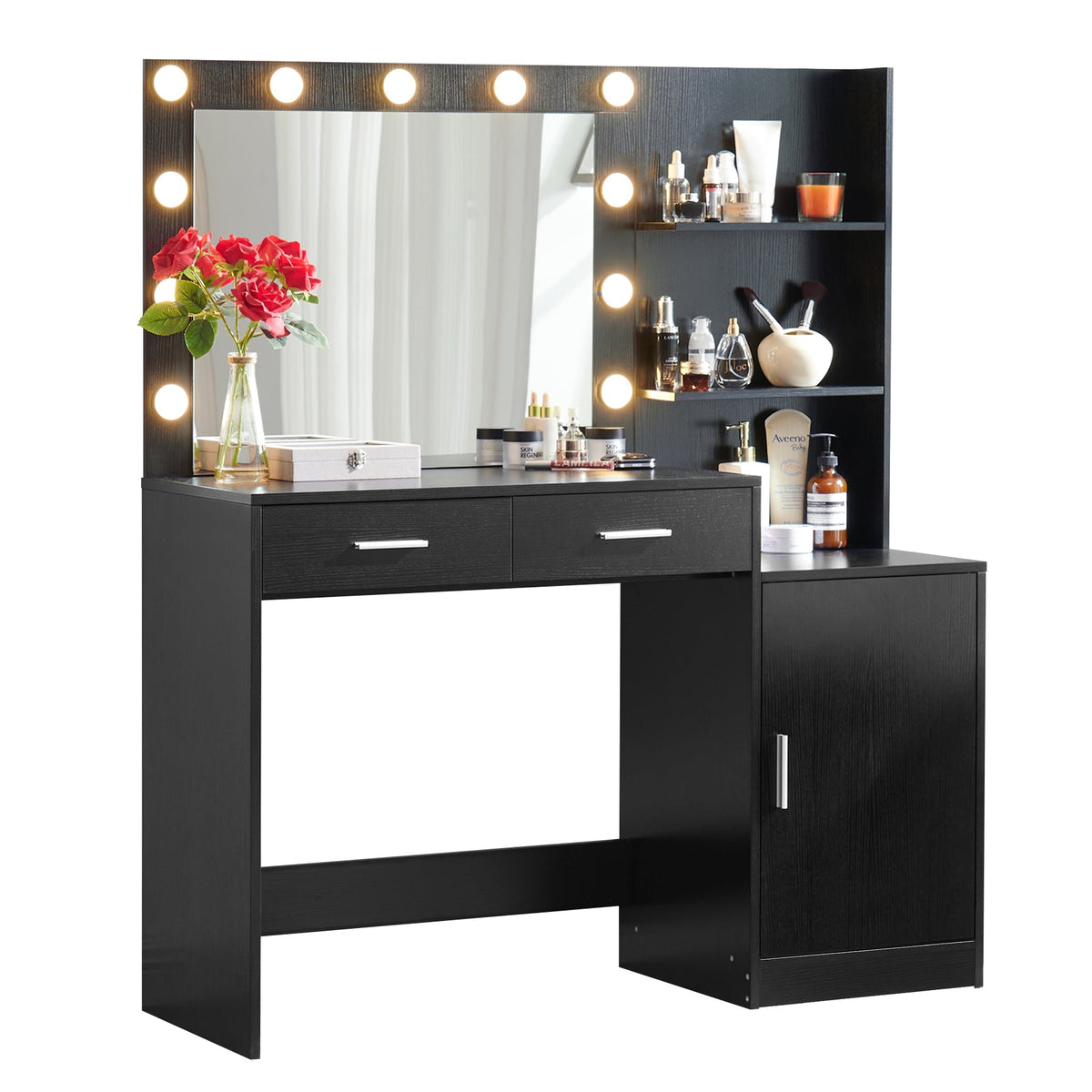 Vanity Desk with Mirror and Lights