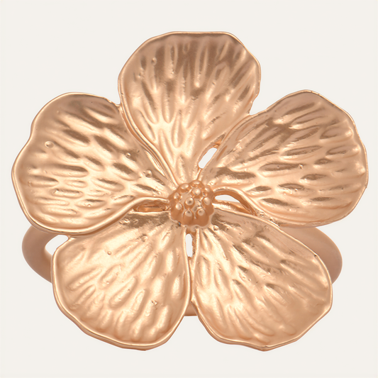 Gold Floral Napkin Rings – Elegant Metal Table Decor Rings for Dining