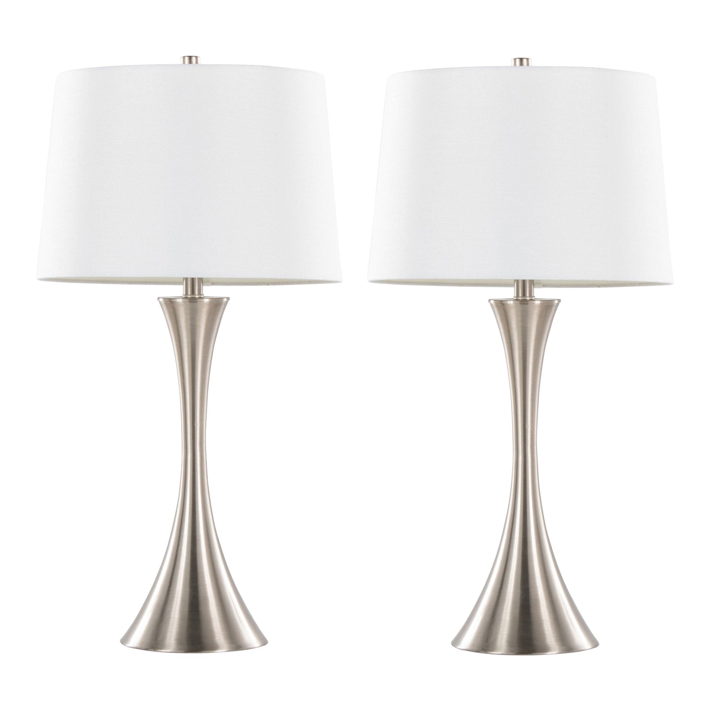 29" Contemporary Metal Table Lamp in Brushed Nickel