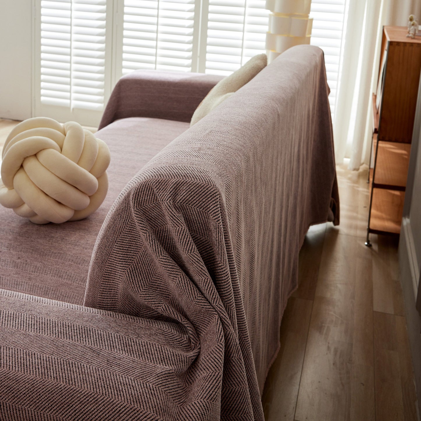 Herringbone Oversized Chenille Couch Throw Cover Sofa Slipcovers Couch Covers for Sectional Couches