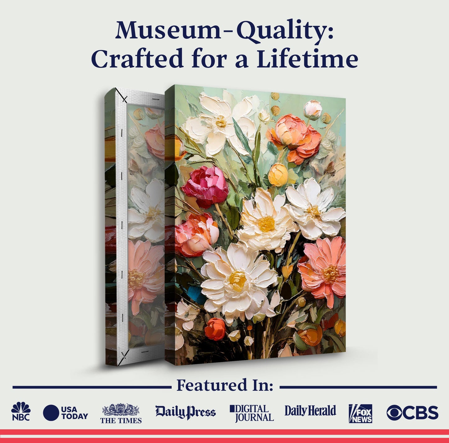 Serene Blossoms Impasto Wall Art