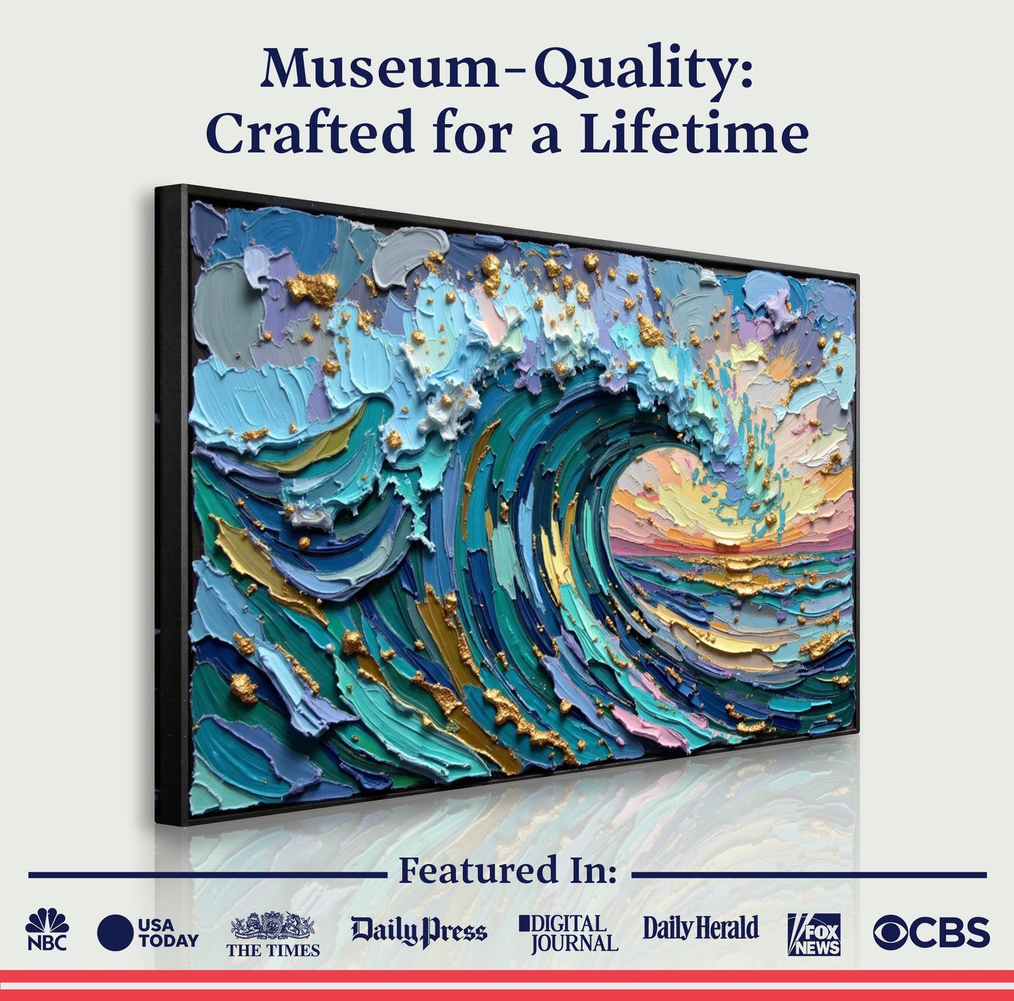 Golden Tide Impasto Wall Art