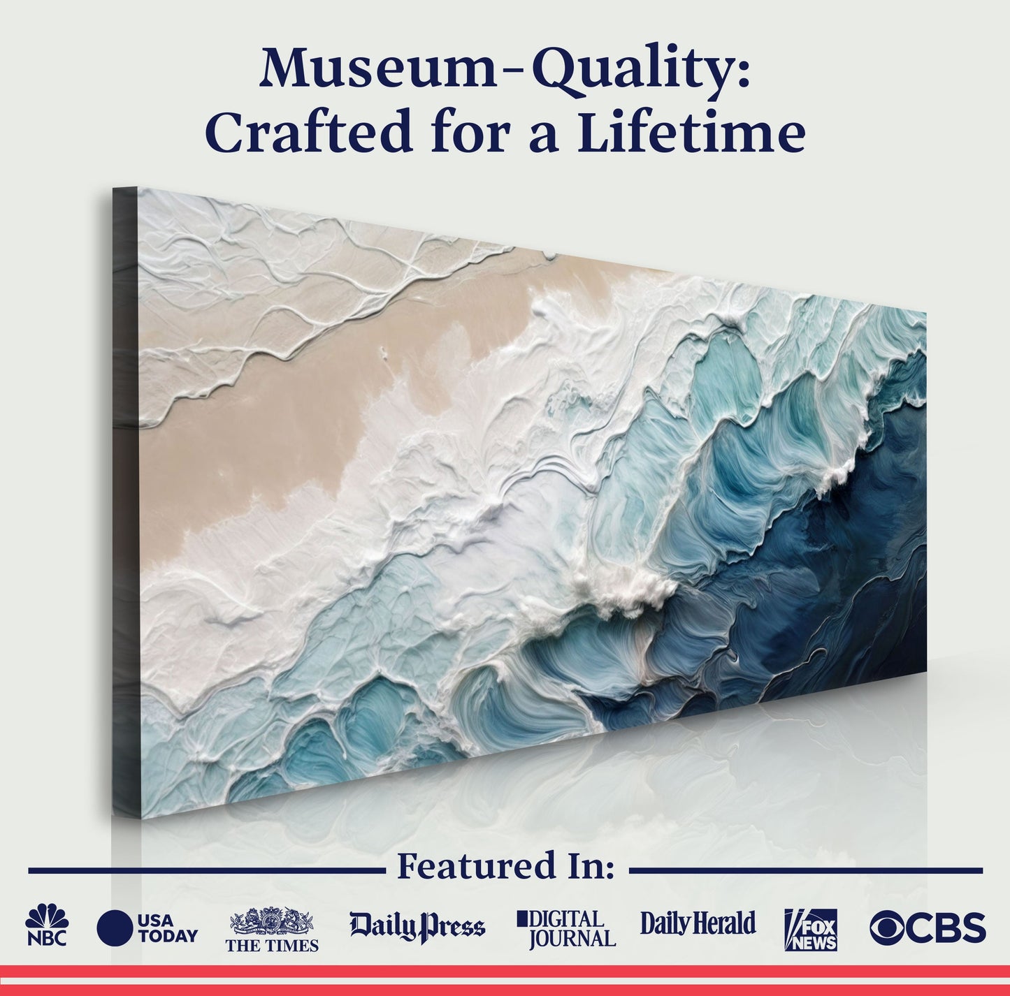 Crashing Coastal Waves Impasto Wall Art