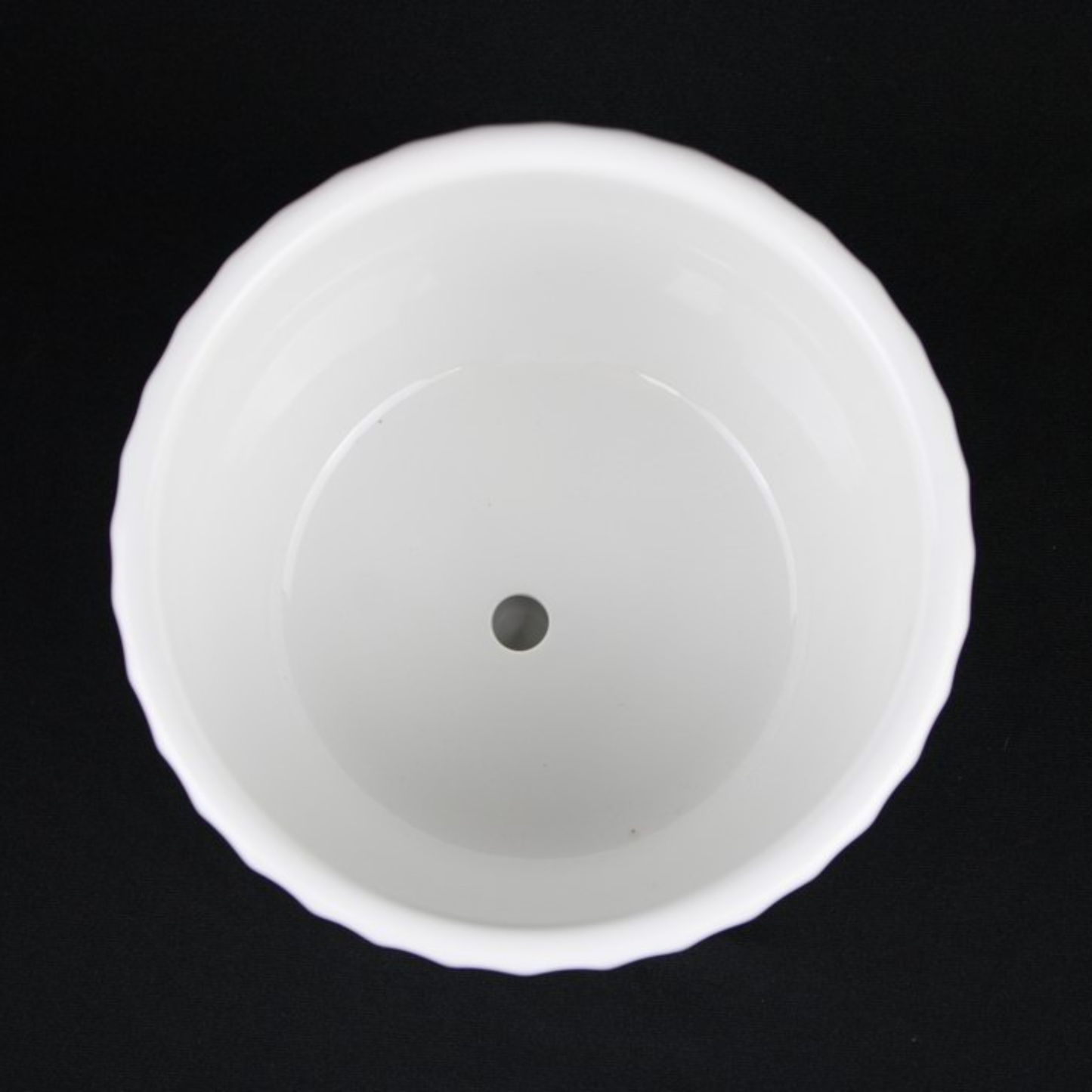 3-Piece White Ceramic Planter Pot Set with Vertical Fluted Design & Matching Saucers