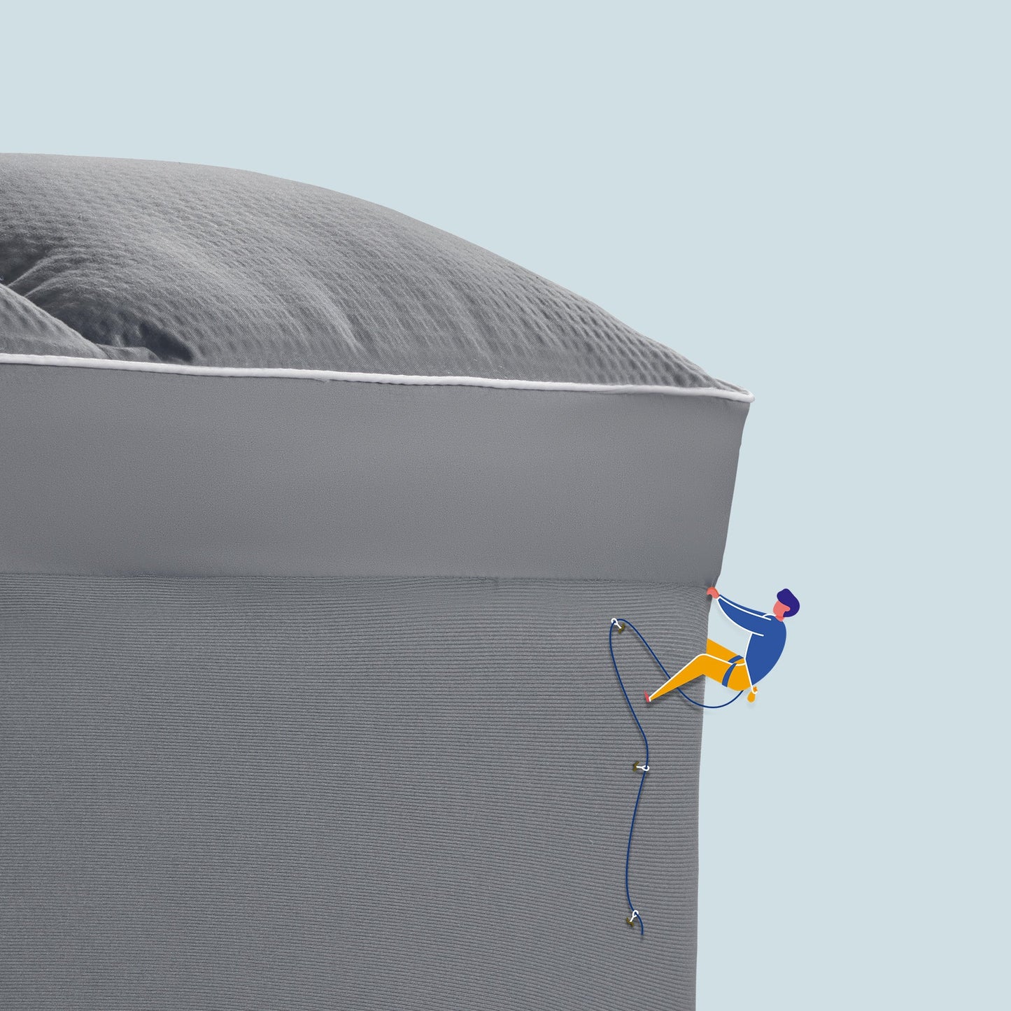 Extra Fluffy Mattress Pad Deep Pockets Grey