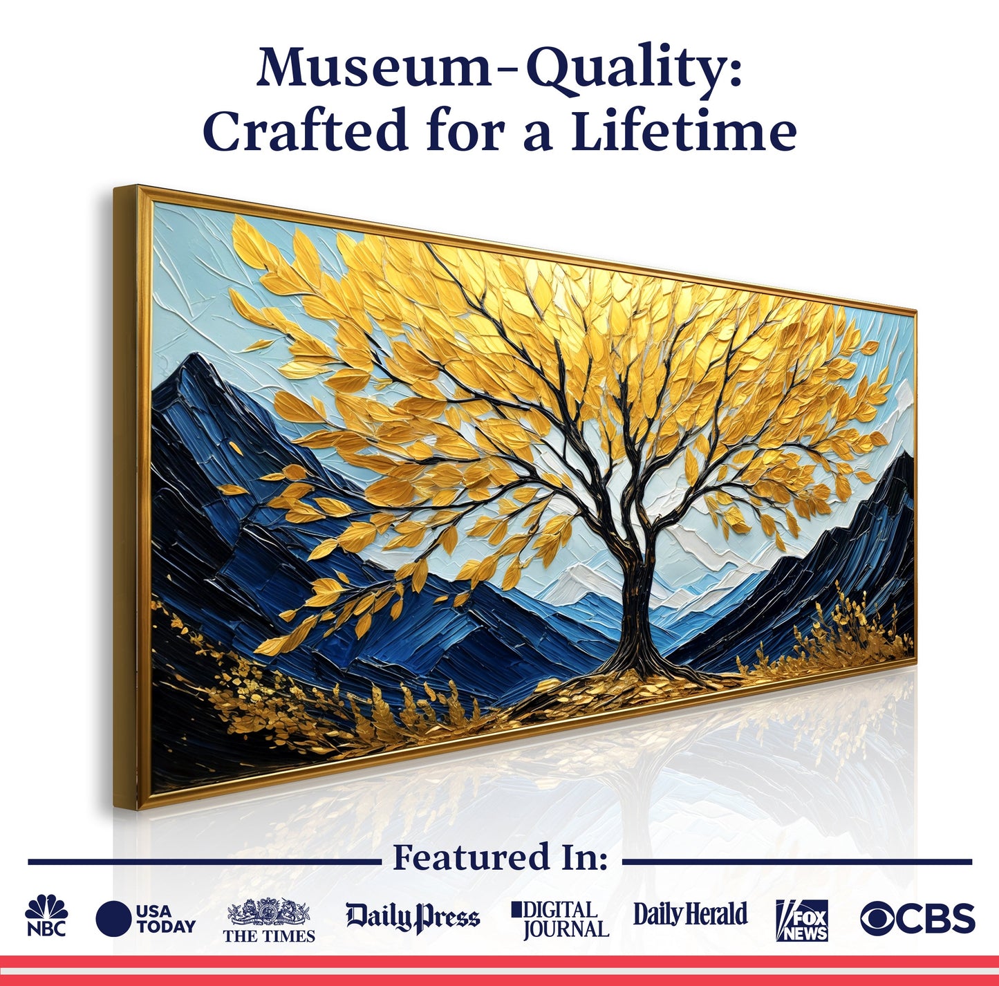 Golden Sanctuary Impasto Wall Art