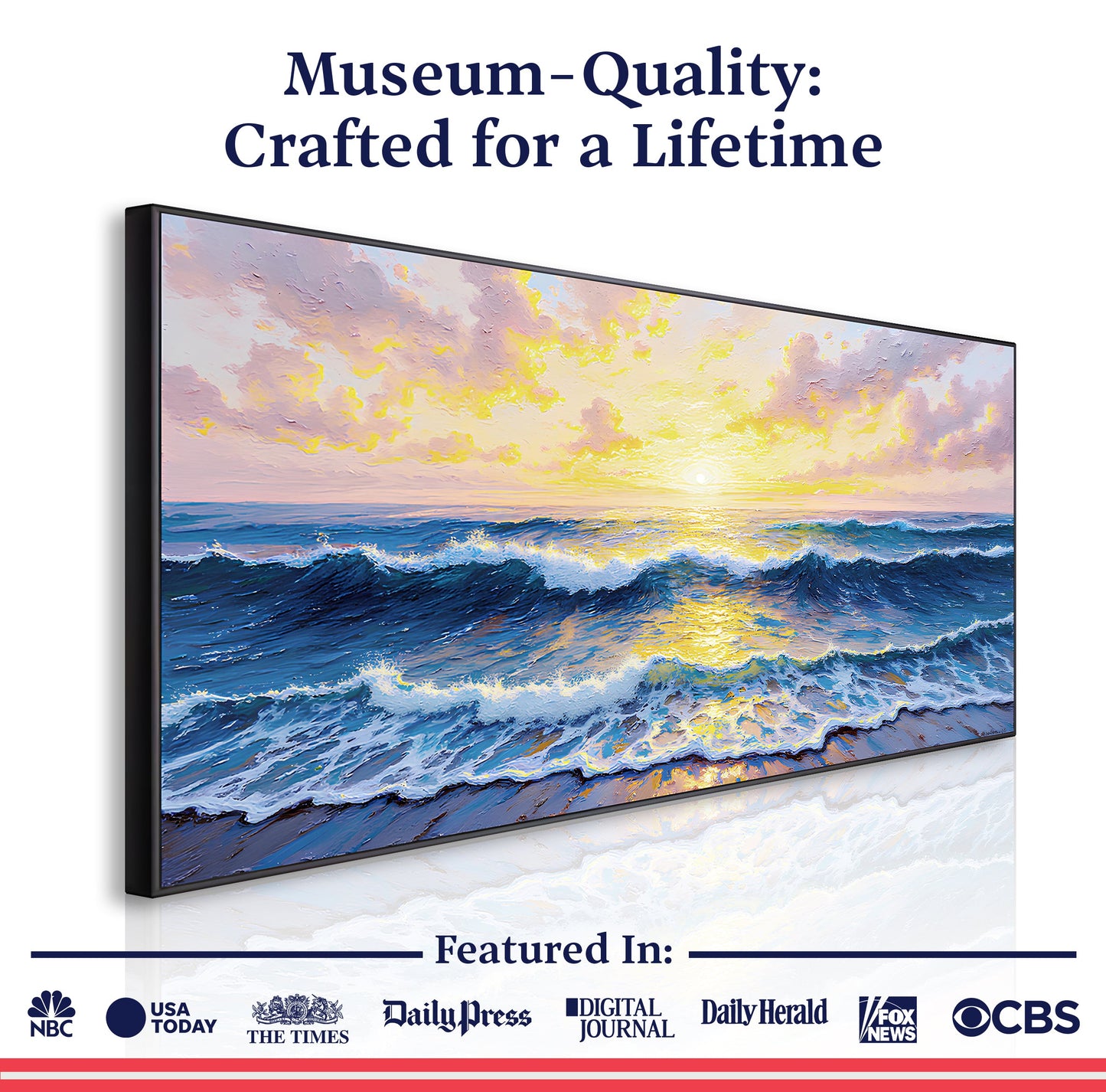 Golden Horizon Impasto Wall Art