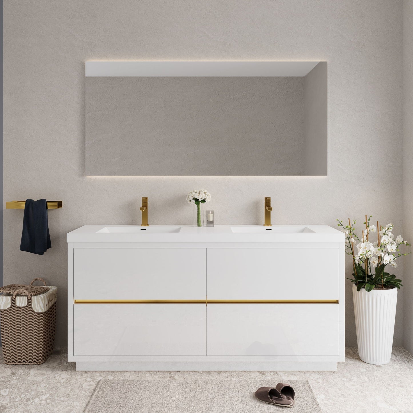 Bathin Freestanding Bathroom Vanity With Double Sinks
