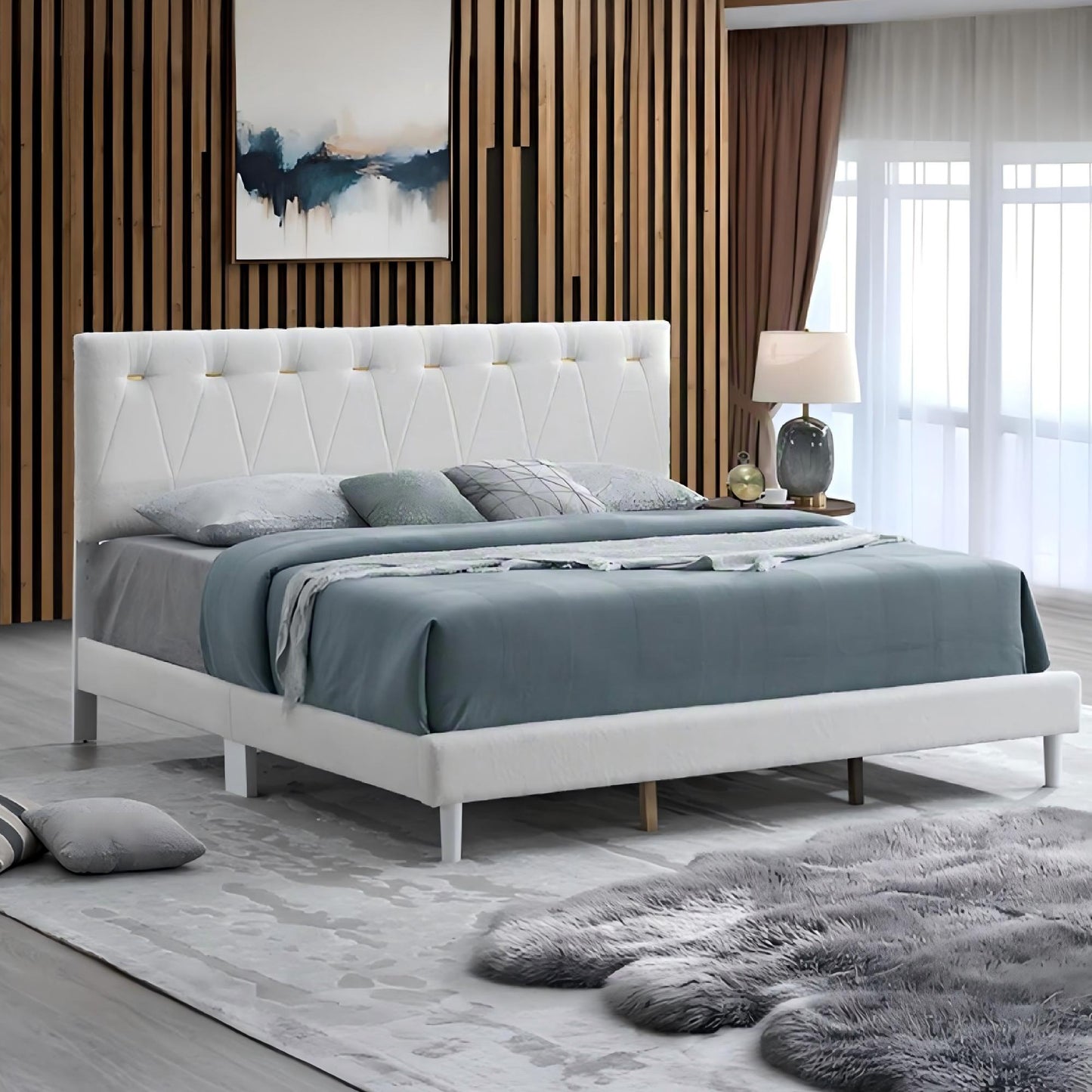 Sinclair G001608-QB-UP Queen Bed in Wheat