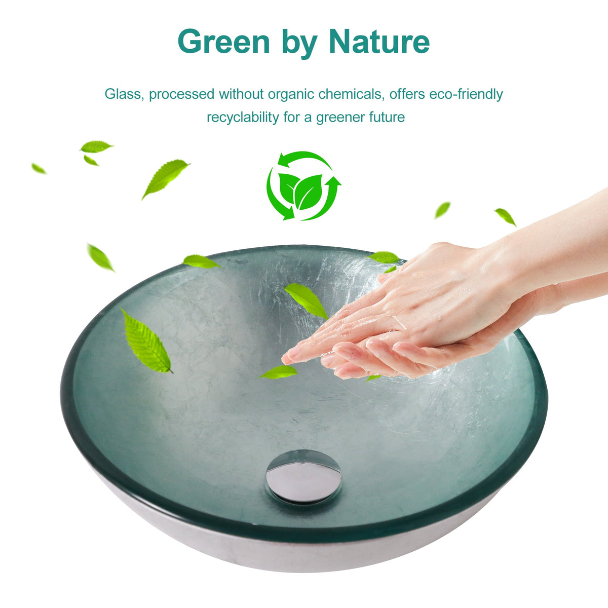 Bathroom Artistic Tempered Glass Vessel Sink