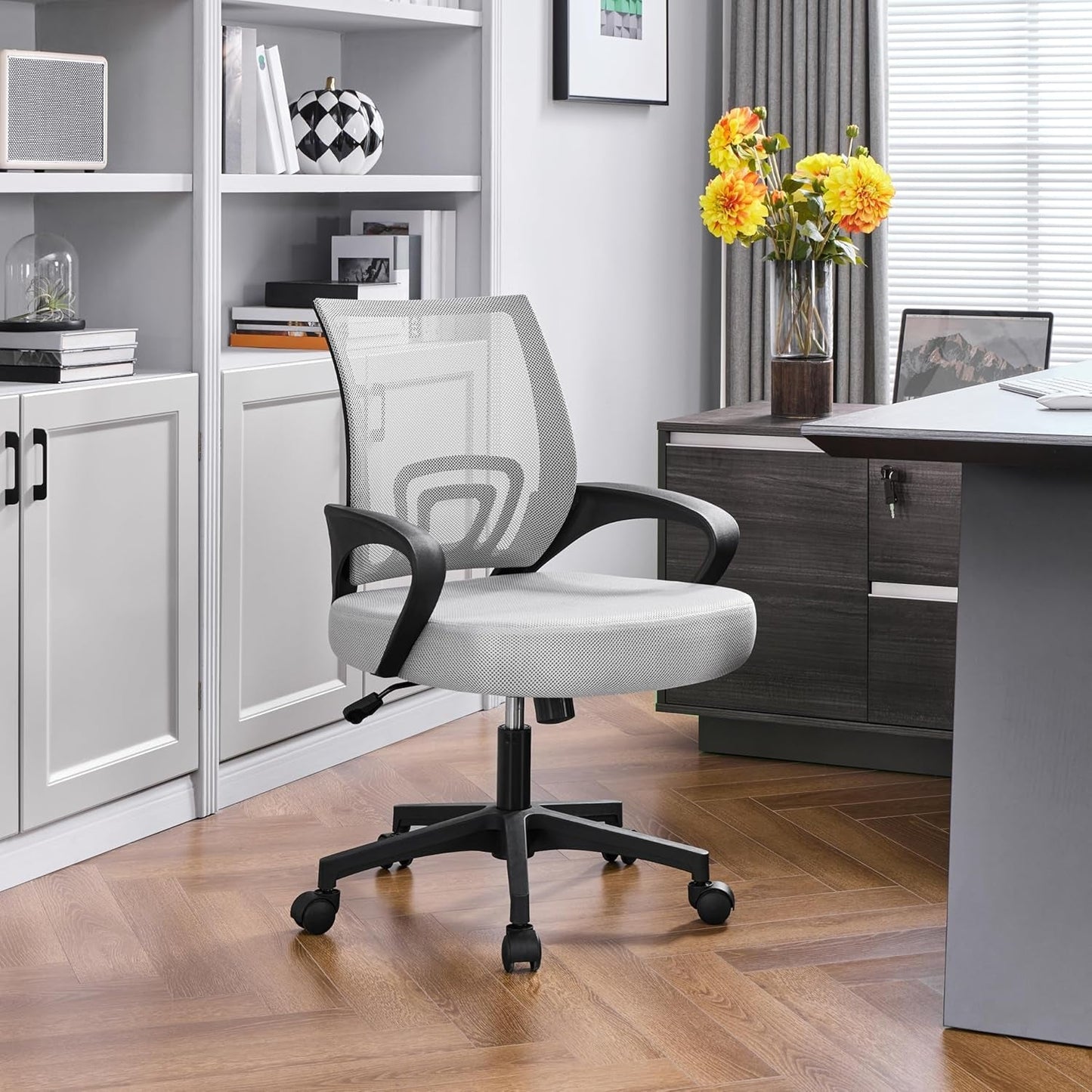 Ergonomic Mesh Office Chair With Lumbar Support Grey