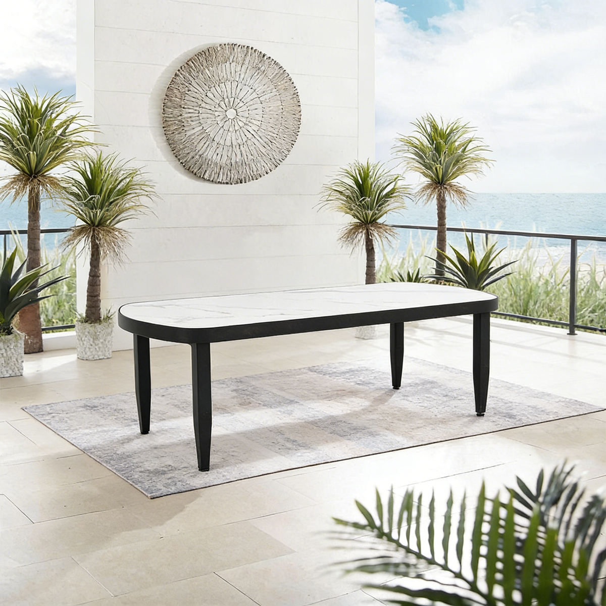 Modern Outdoor Elegance Arc Coffee Table