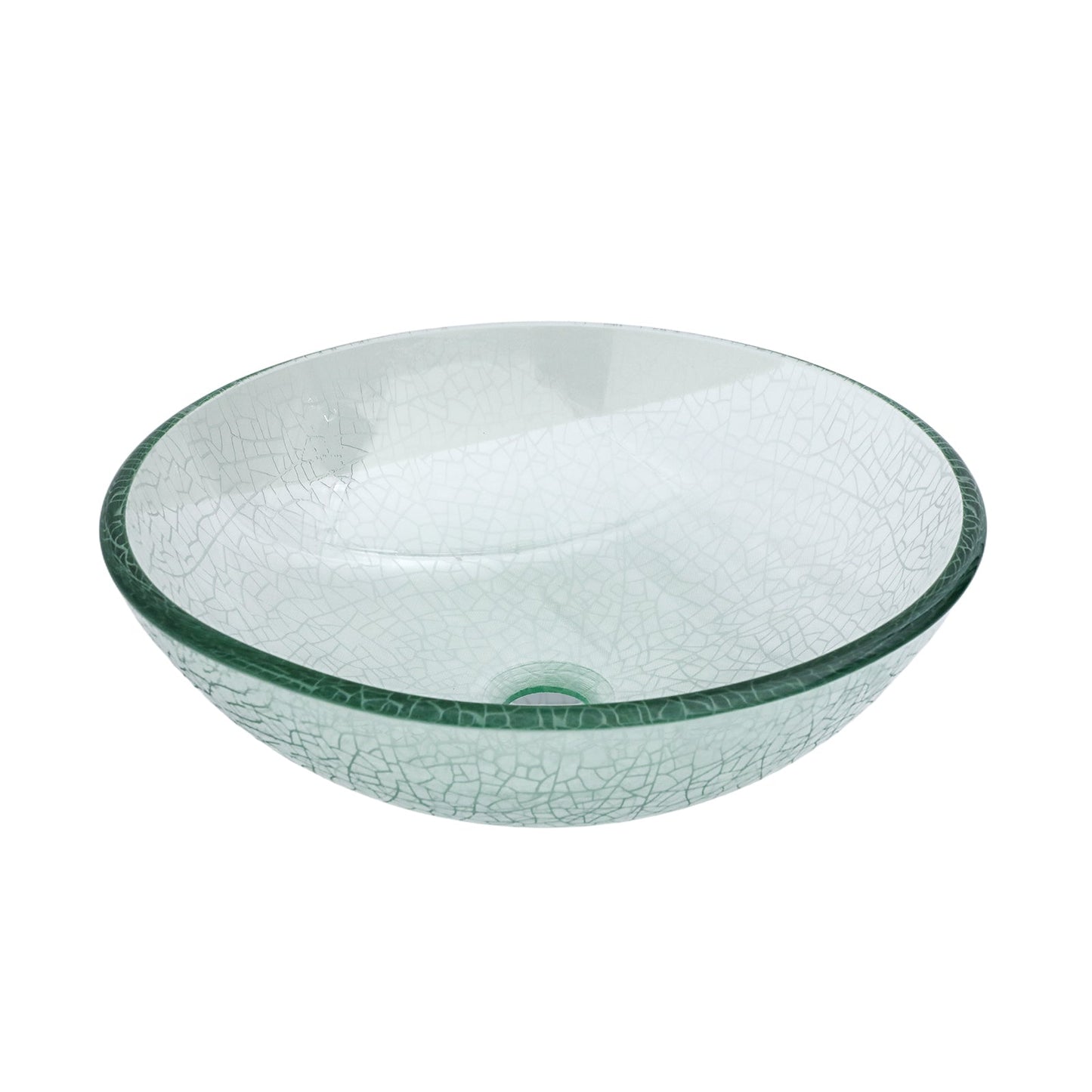 Bathroom Artistic Tempered Crackle-Glass Vessel Sink