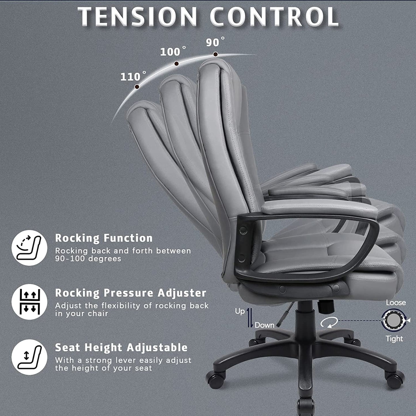 Ergonomic High Back Office Chair For Long Seating, Big Tall
