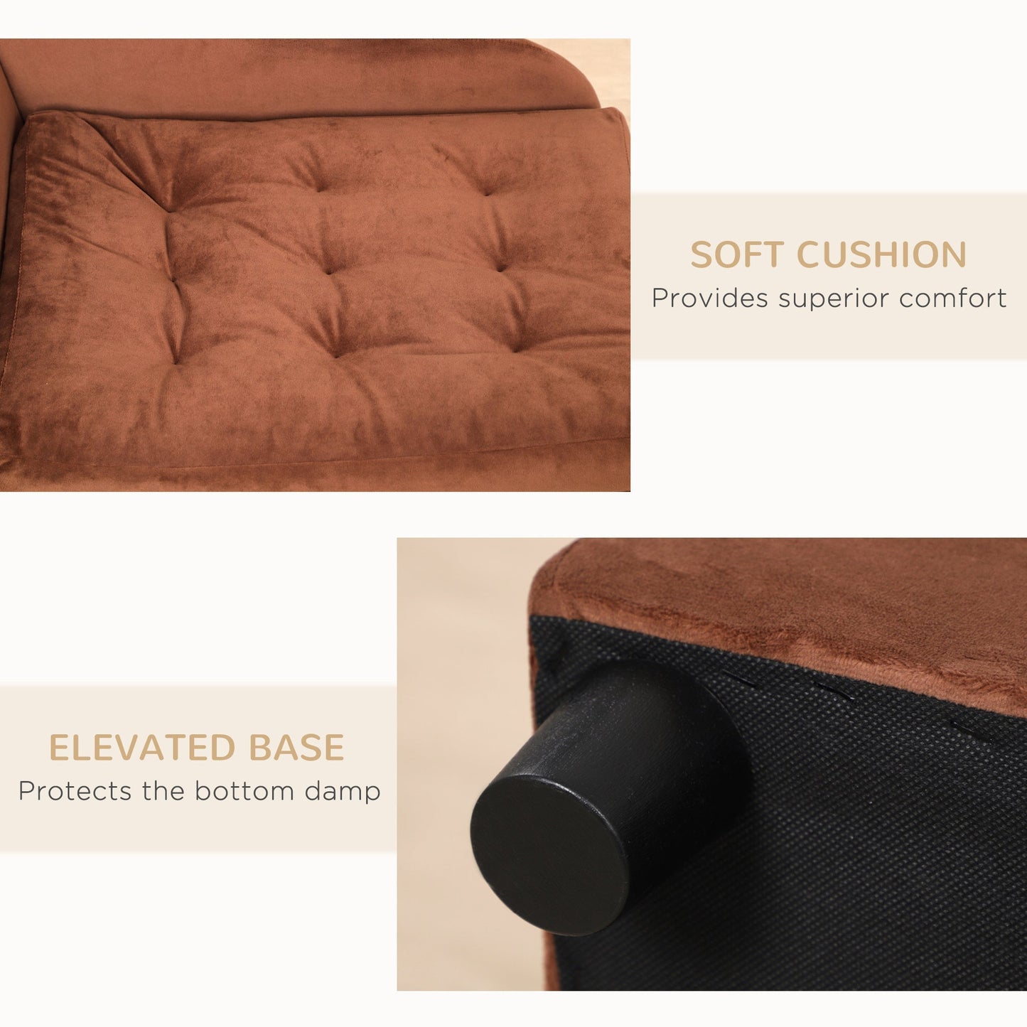 PawHut Luxury Fancy Dog Bed for Small Dogs with Hidden Storage