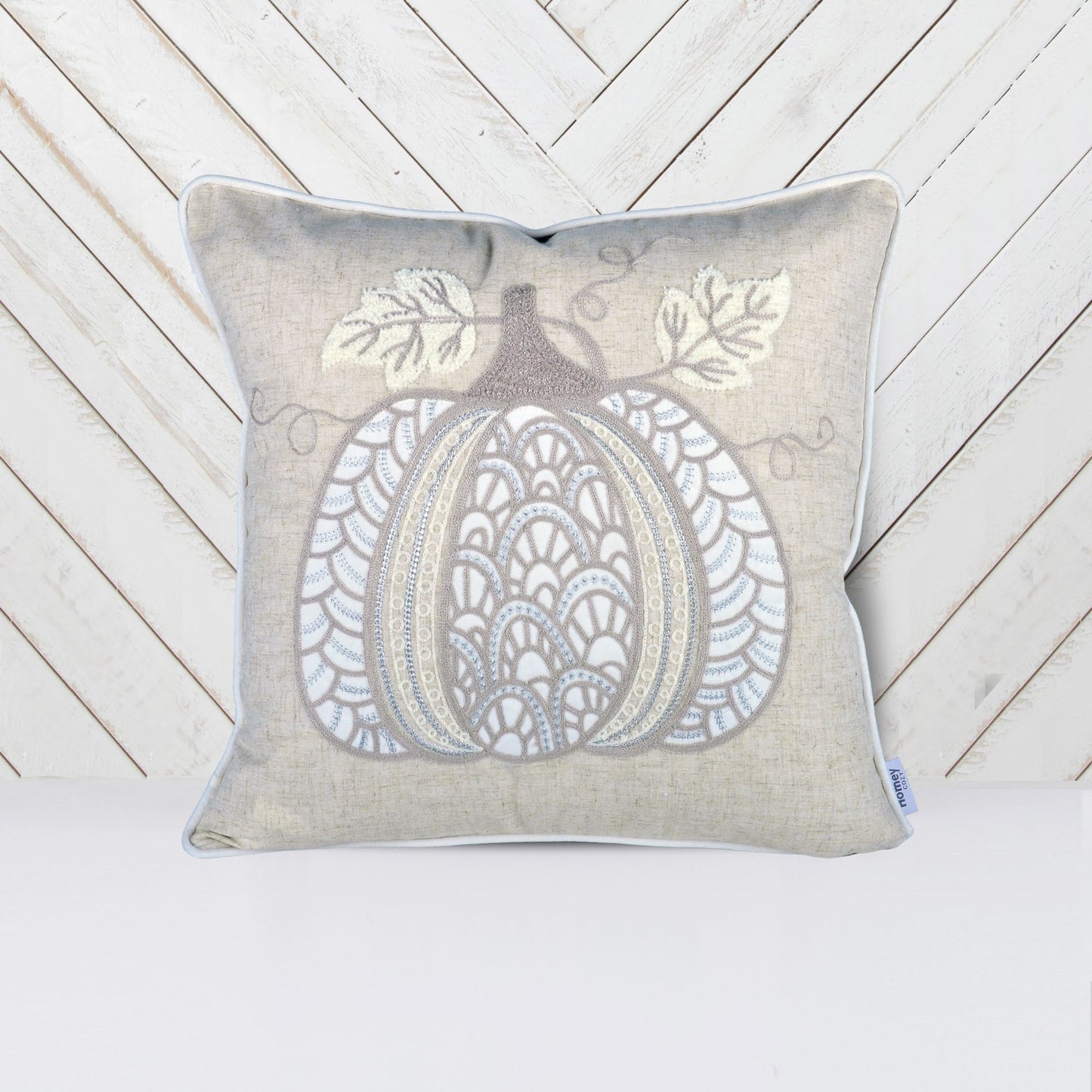 Lace Embroidered Pumpkin Throw Pillow