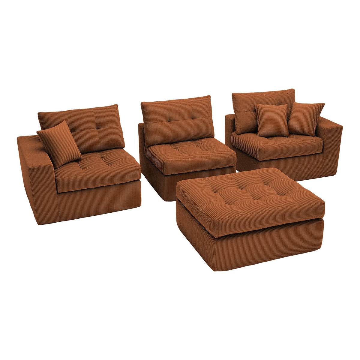 Corduroy Corner Chaise Compression Sofa Bed