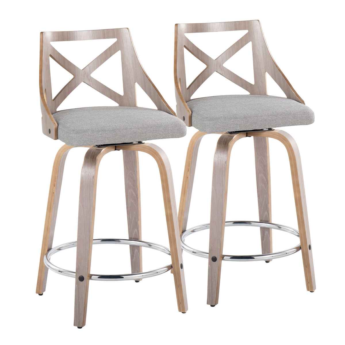 24" Fixed-Height Counter Stool with Swivel in Light
