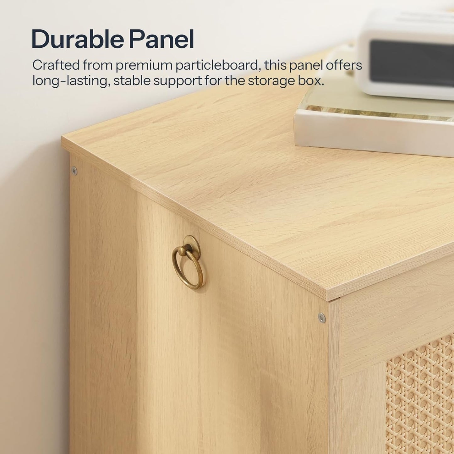FortyThreeInch RattanLike StorageChest Bench With Safety Hinge