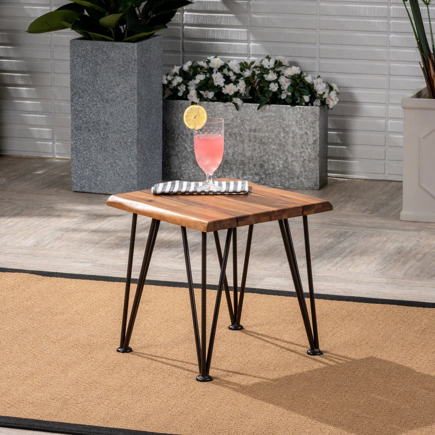 Zion Industrial Wood And Metal Accent Table