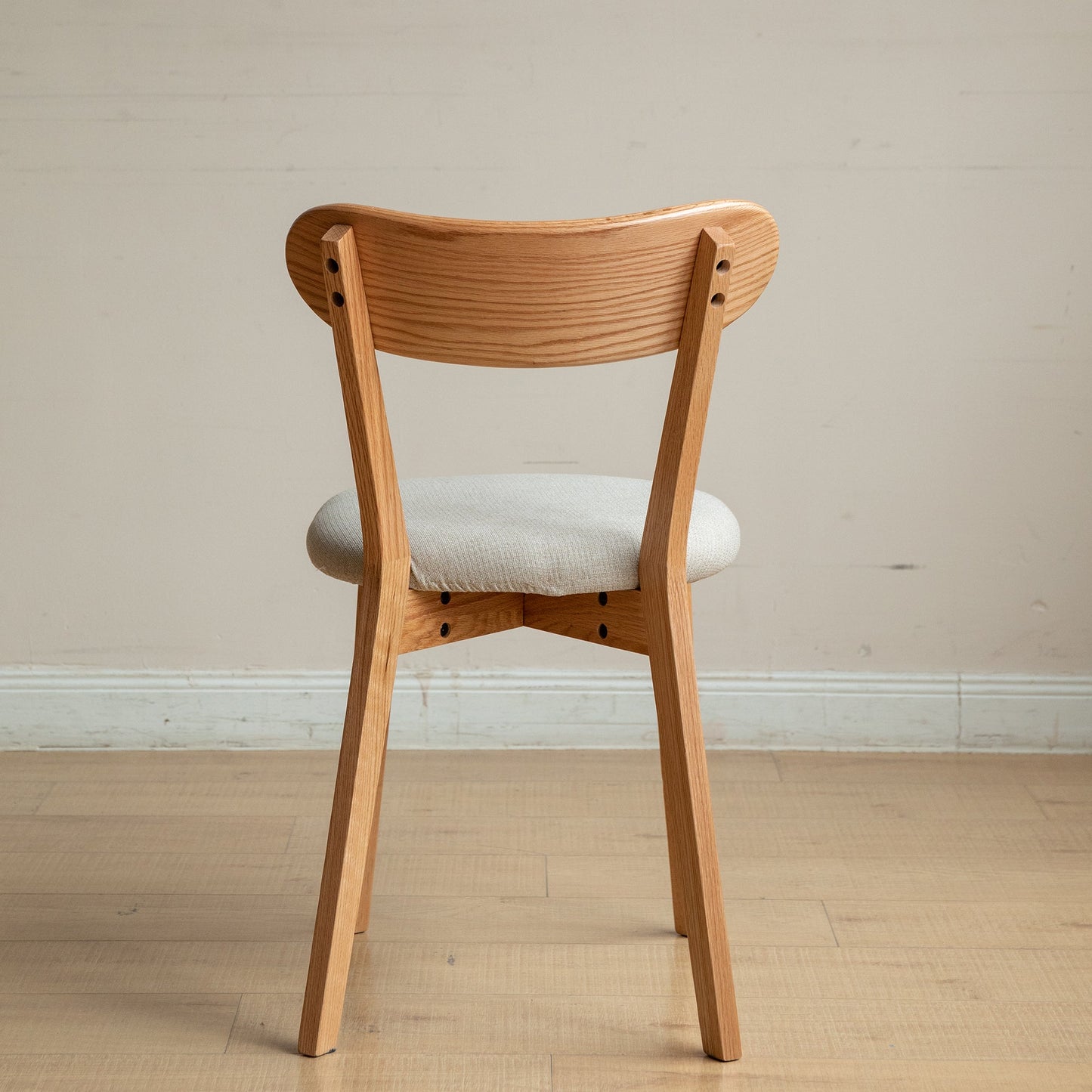 (Set of 2 pcs) Dining Chair Wooden FAS Grade Oak Natural Wood Made in North America 100% Dirt-free Wood Chair Solid Chair Table Chair Wooden Living Room Chair Simple And Natural 47.5 * 55.5 * 78cm