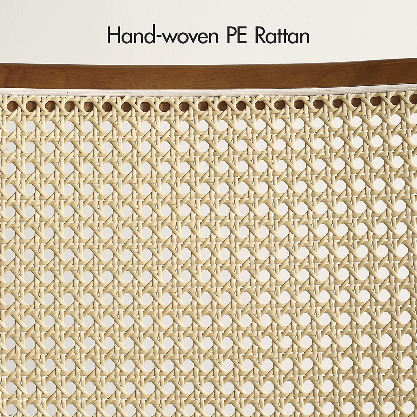 Rattan Dining Chairs Set Of 2 With PU Leather Cushions