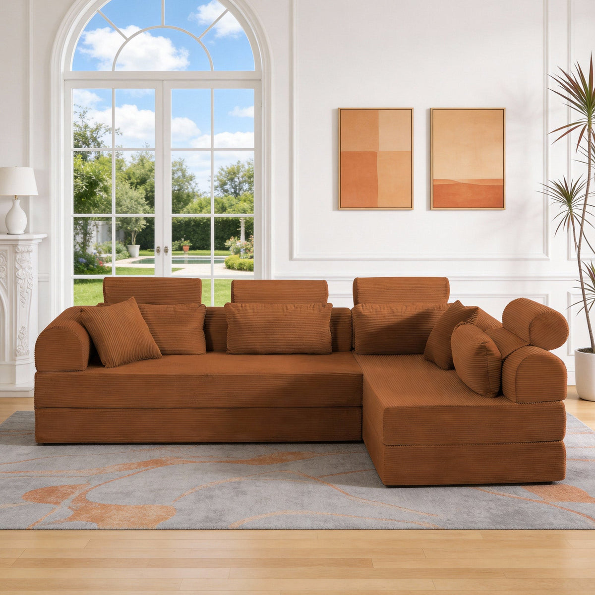 L Shape Modular Sectional Sofa - Compressed Sectional Sofa