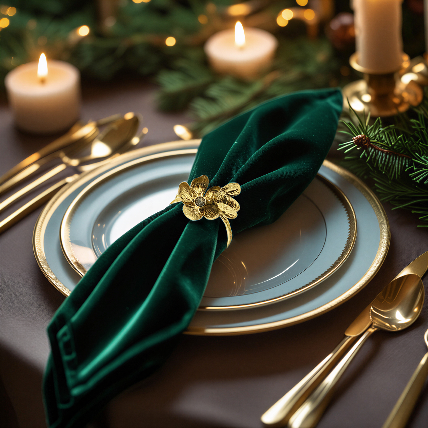 Gold Bee Napkin Rings - Elegant Rust Resistant Napkin Ring Set of 4 for Table Decor