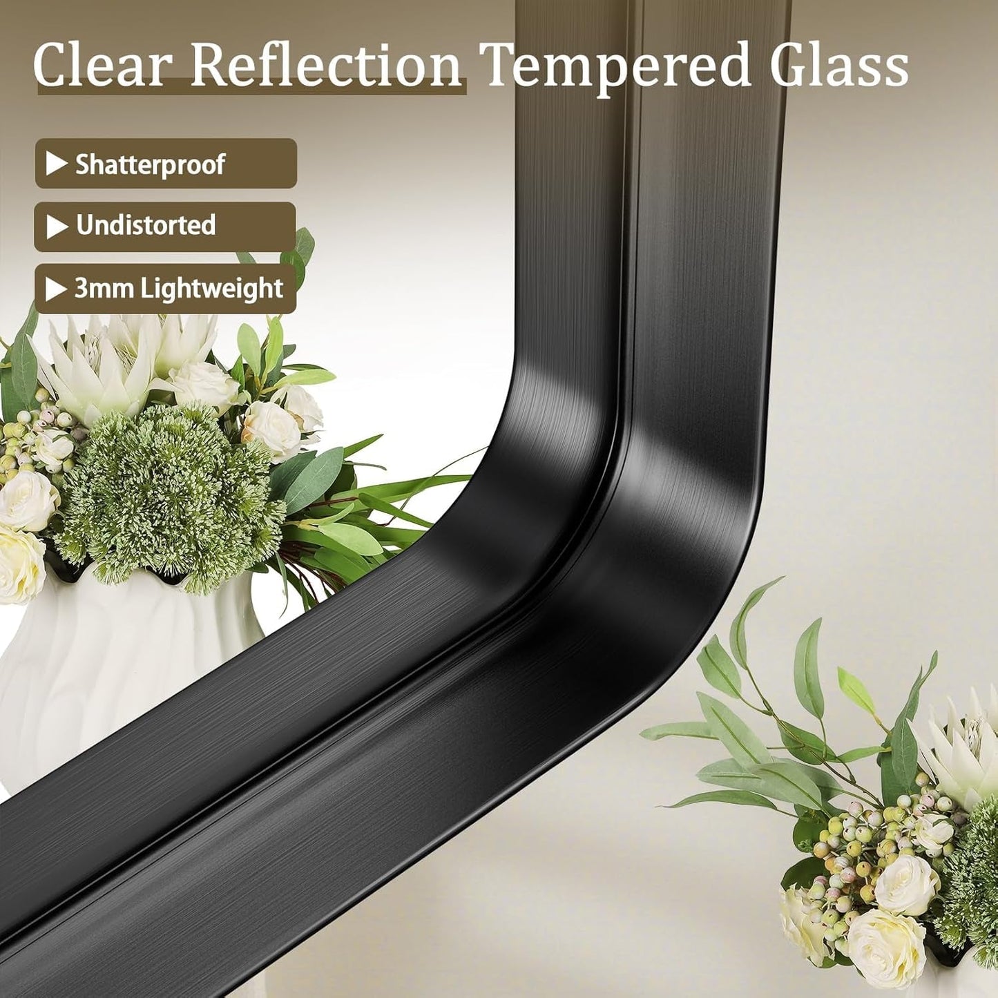 Bathroom Mirror 30x48 Inch Black Deep Frame Wall Mirror