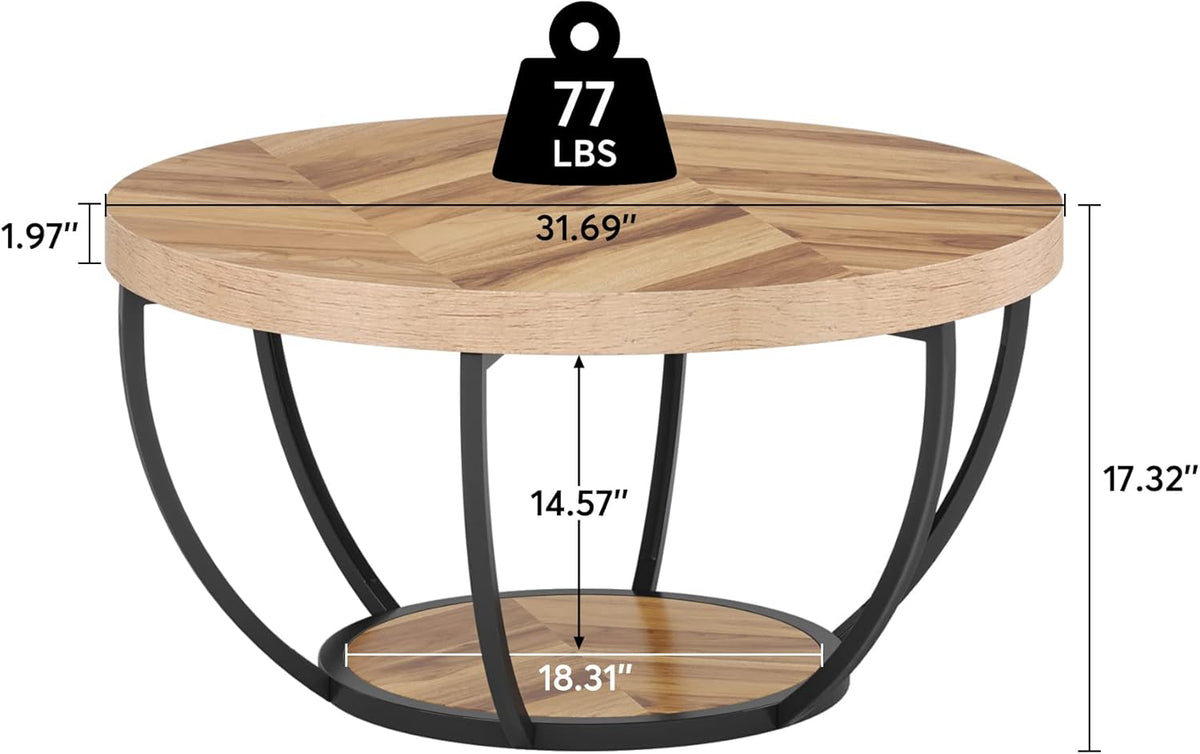 Round Coffee Table, 31.7"