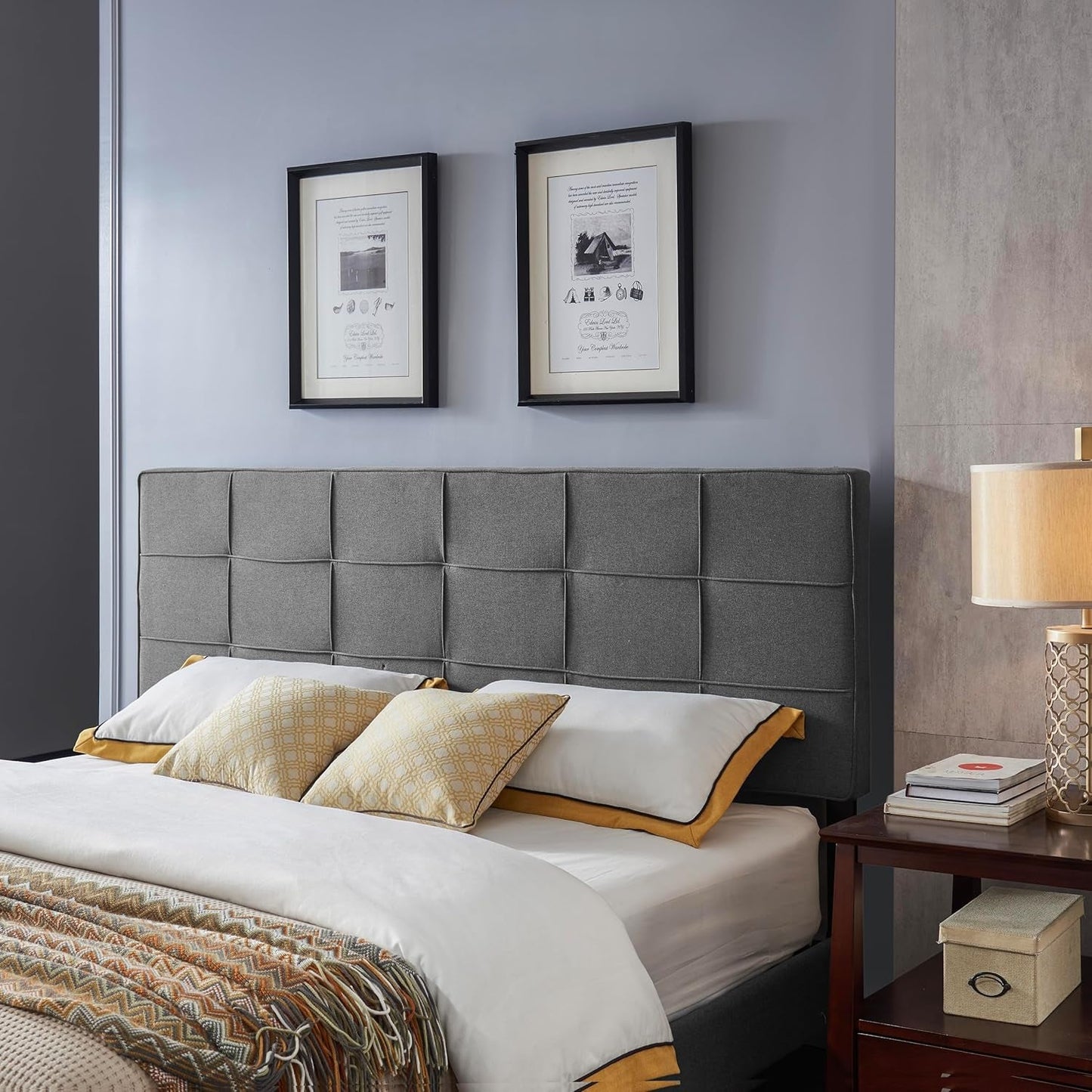 King Size Upholstered Headboard with Adjustable Modern Design