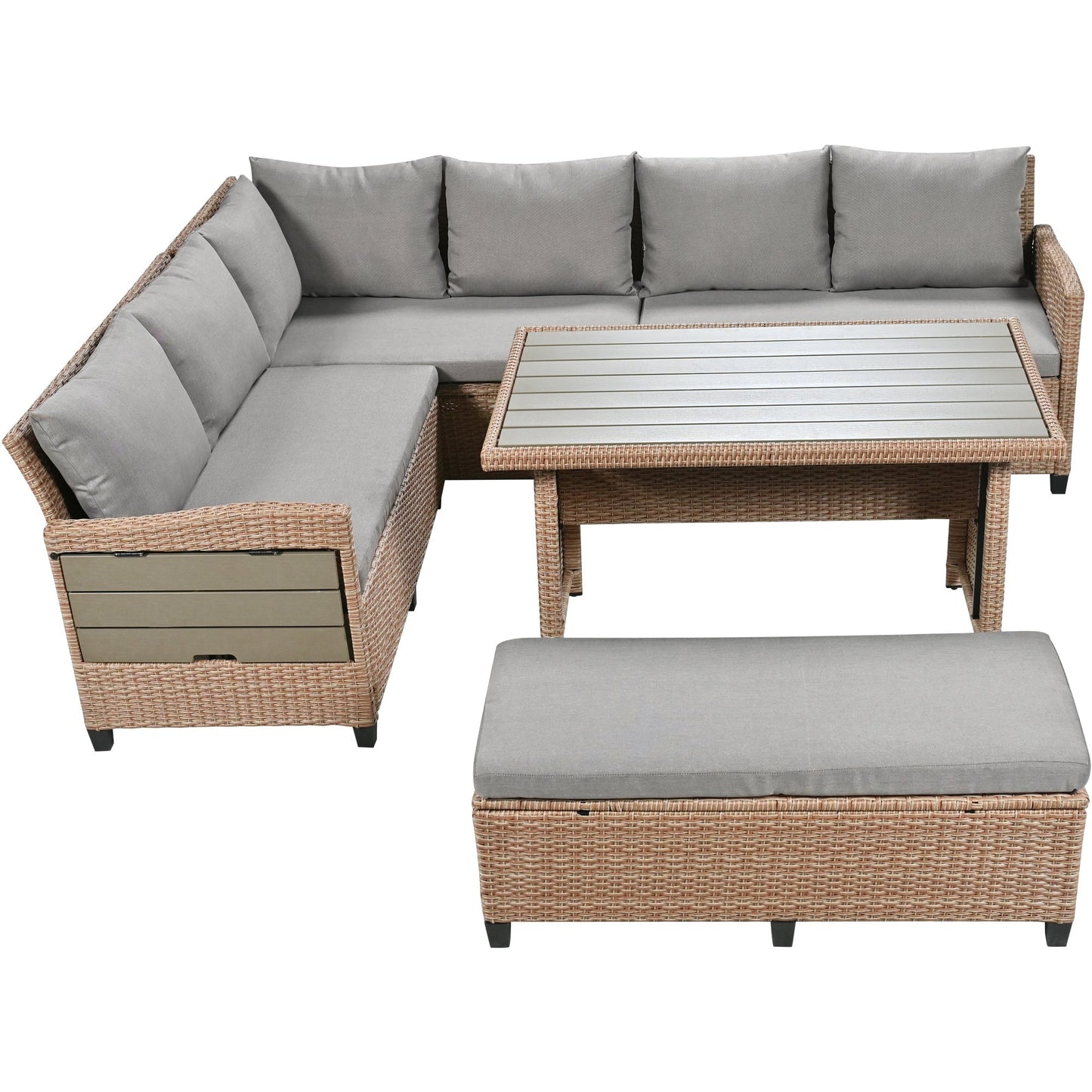TOMAX 5-Piece Outdoor Patio Rattan Sofa Set