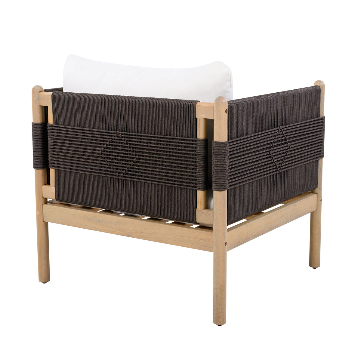 Outdoor Acacia Club Chairs (Set of 2) with Diamond-Pattern