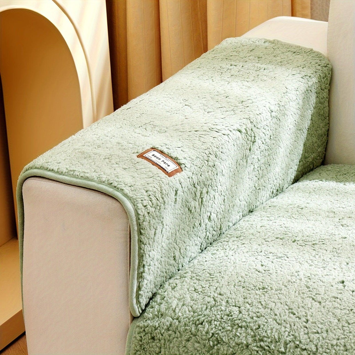 Durable 3 cushion couch cover | High-Quality Plush Sherpa Sofa Cover