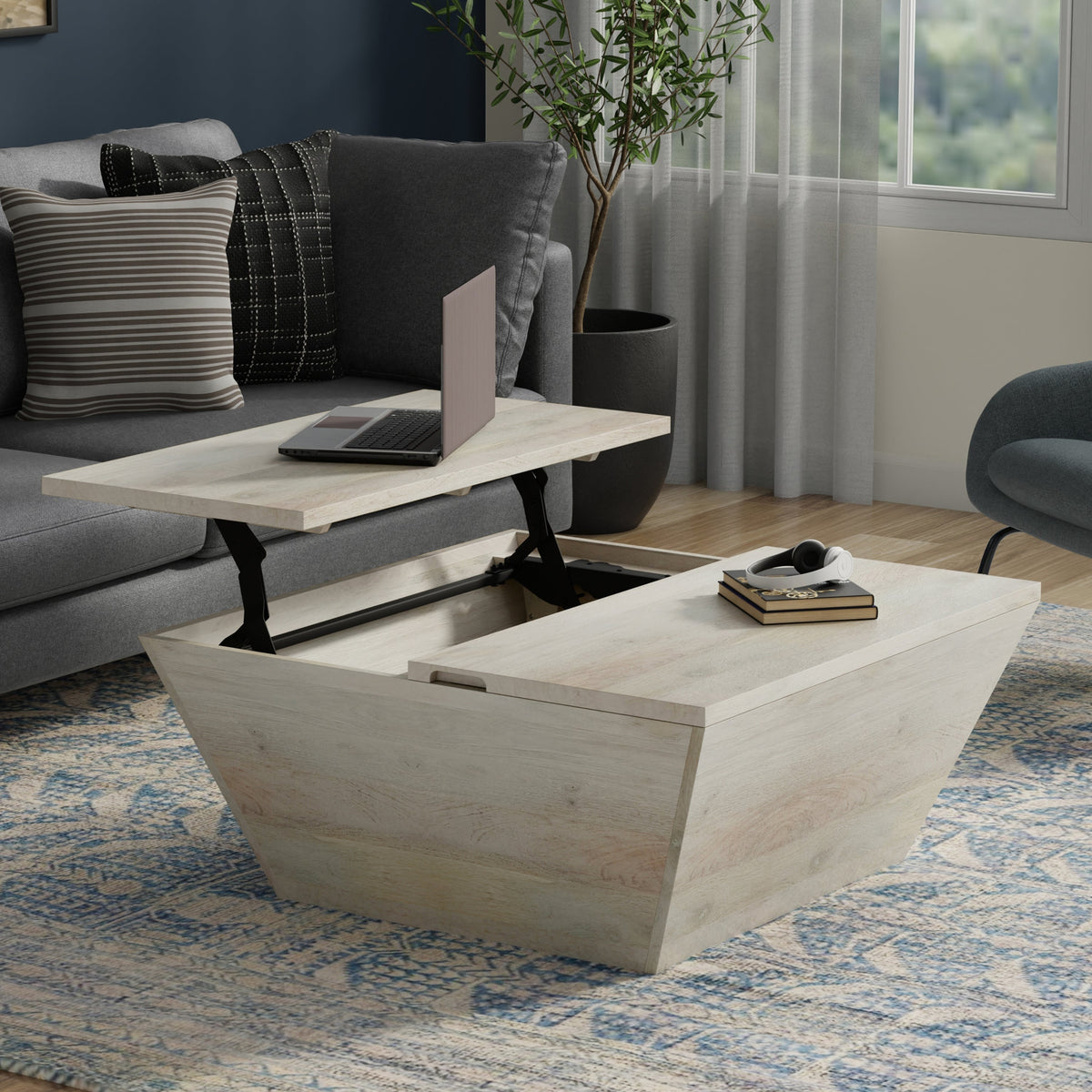 Abba 36 Inch Square Lift Top Coffee Table
