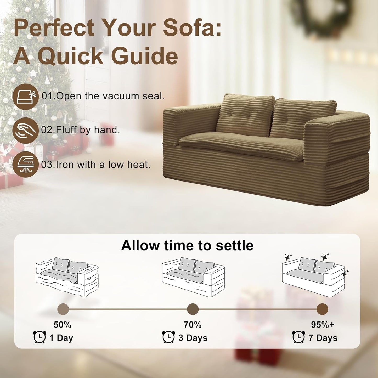 Camel King Size Corduroy Futon Pro Lux Sofa Bed Chaise Lux