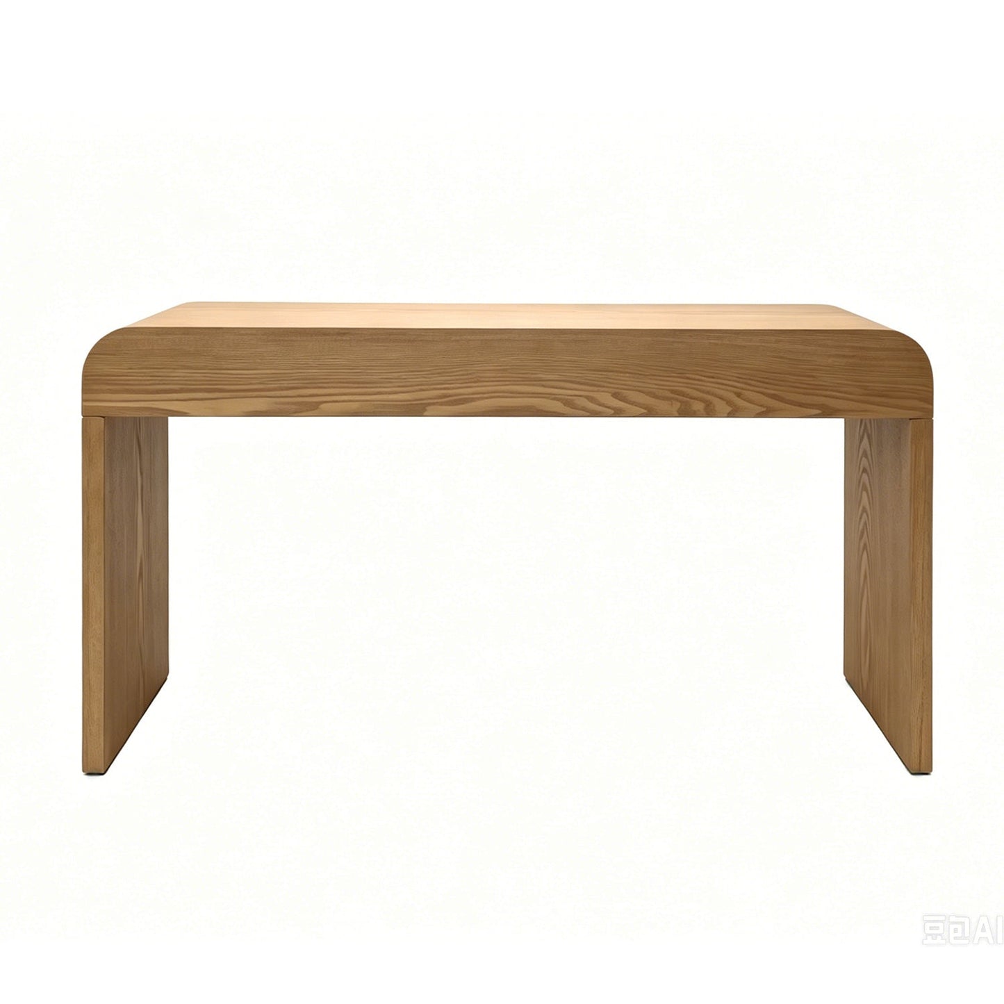 Walnut Curved Design 3-Drawer Long Console Table