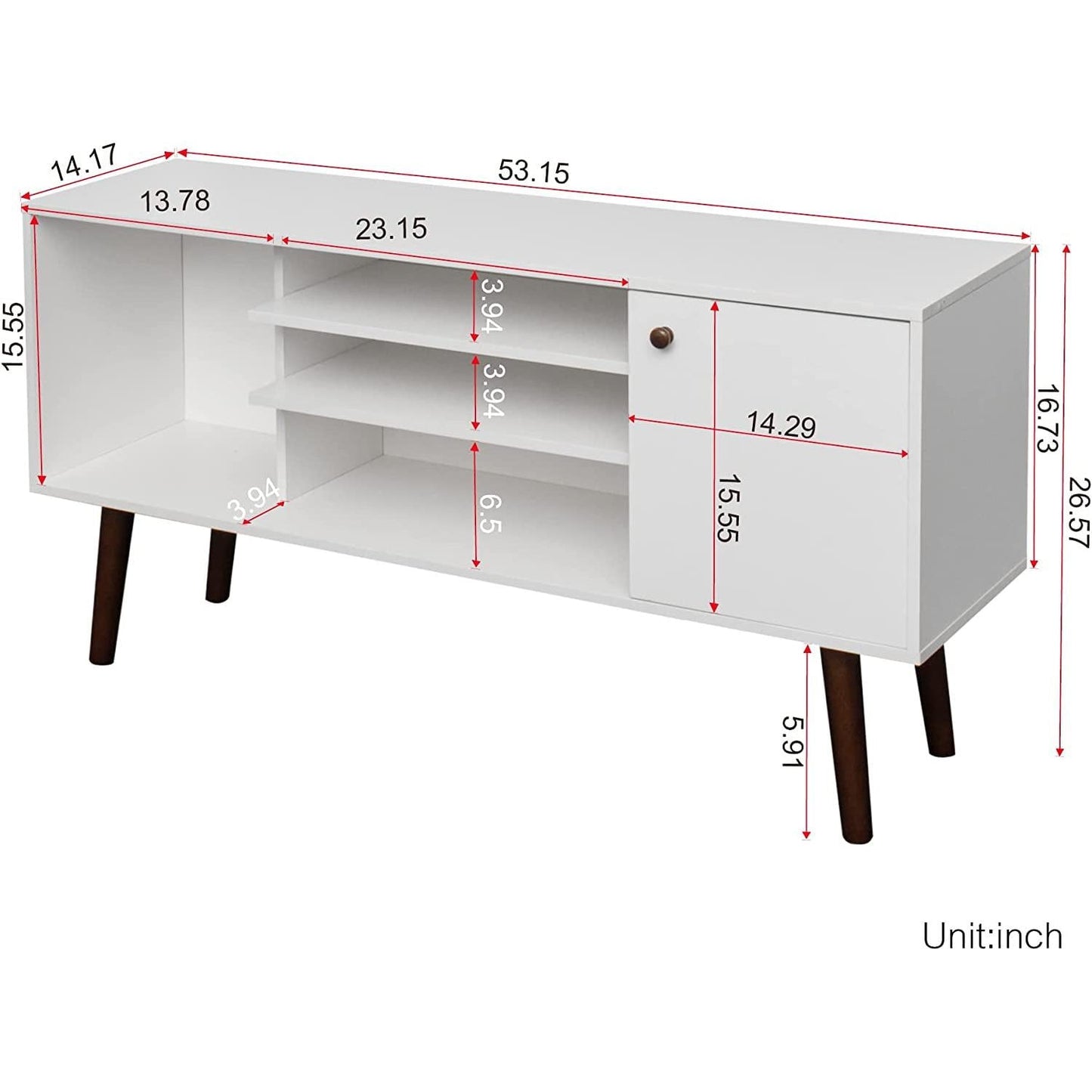 Farmhouse TV Stand for 65 Inch TVs With Storage Cabinet