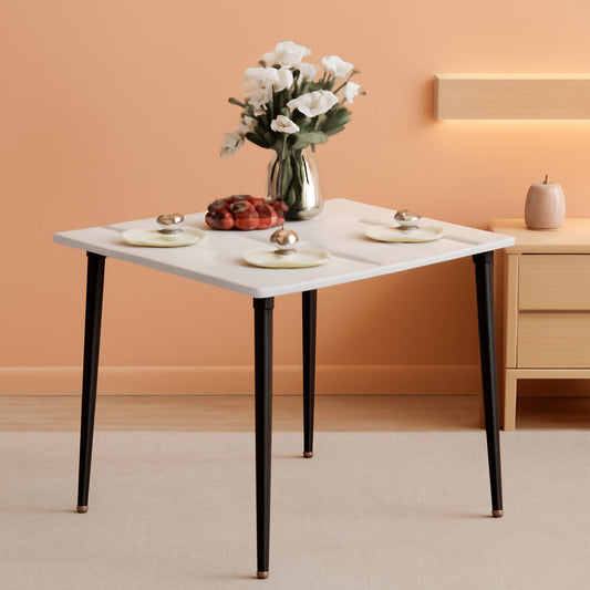 32 Inch Sintered Stone Dining Table With Black Legs