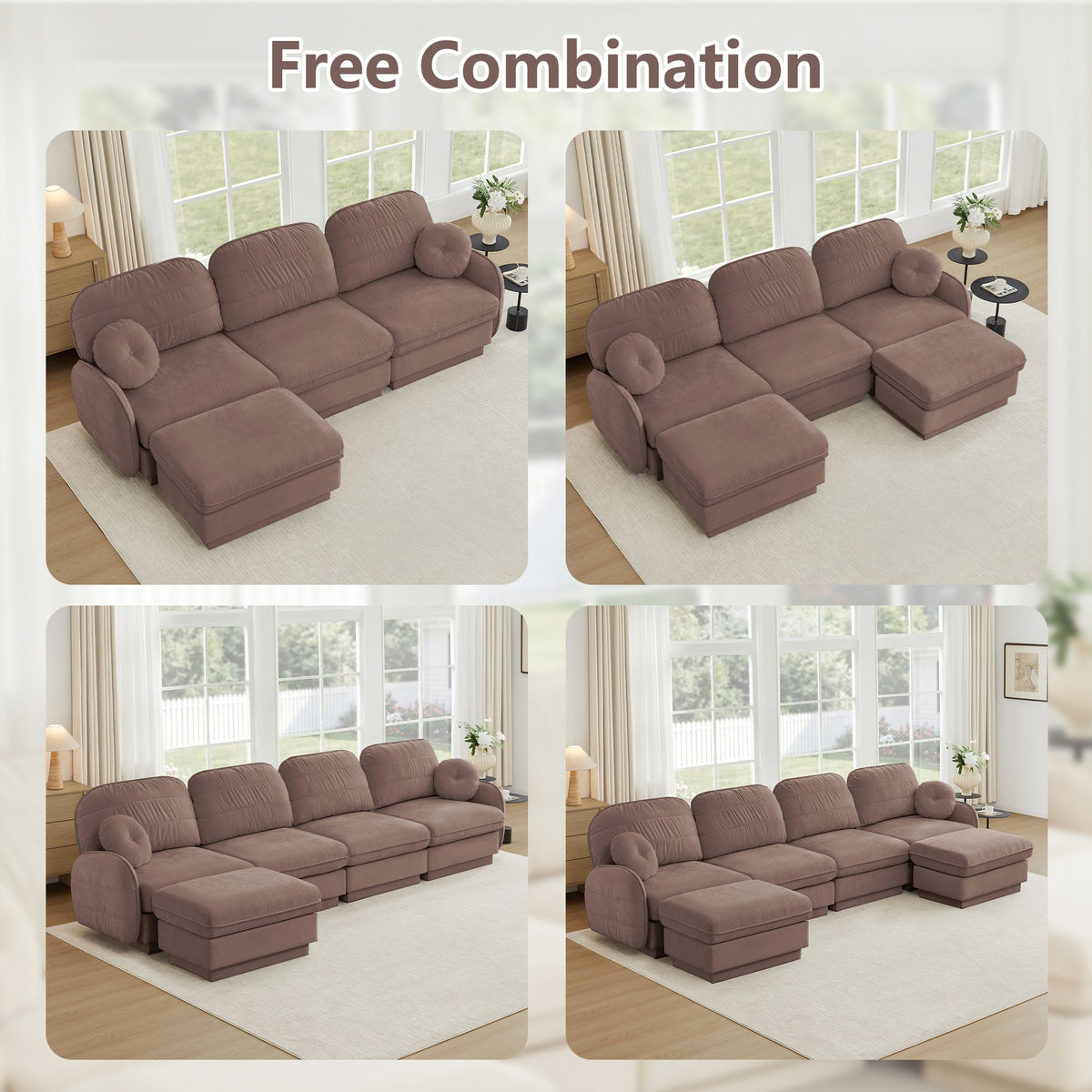 137" Oversize Chenille L-Shaped Sofa