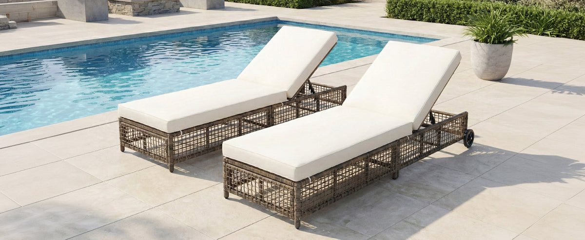TREXM Outdoor Lounge Chair, Patio Chaise Lounge