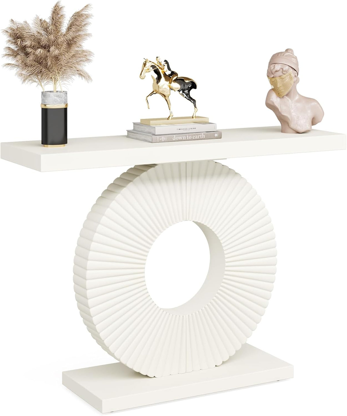 40" Modern White Console Table