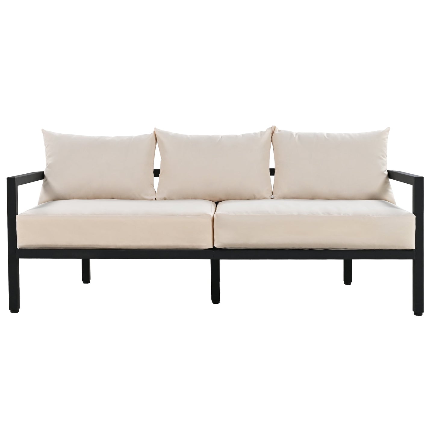 U_Style Multi-Person Outdoor Steel Sofa Set with Coffee Table