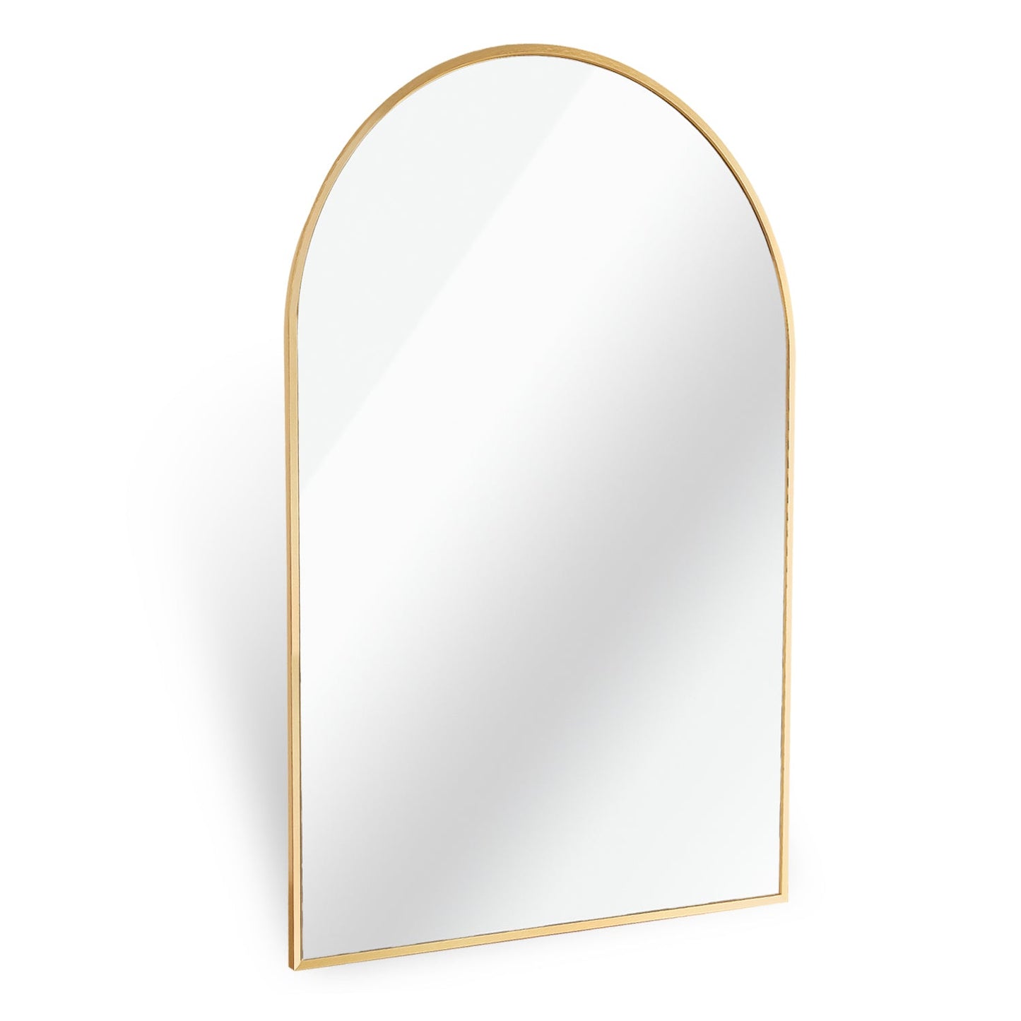 24x36 Inch Gold Metal Framed Arched Mirror