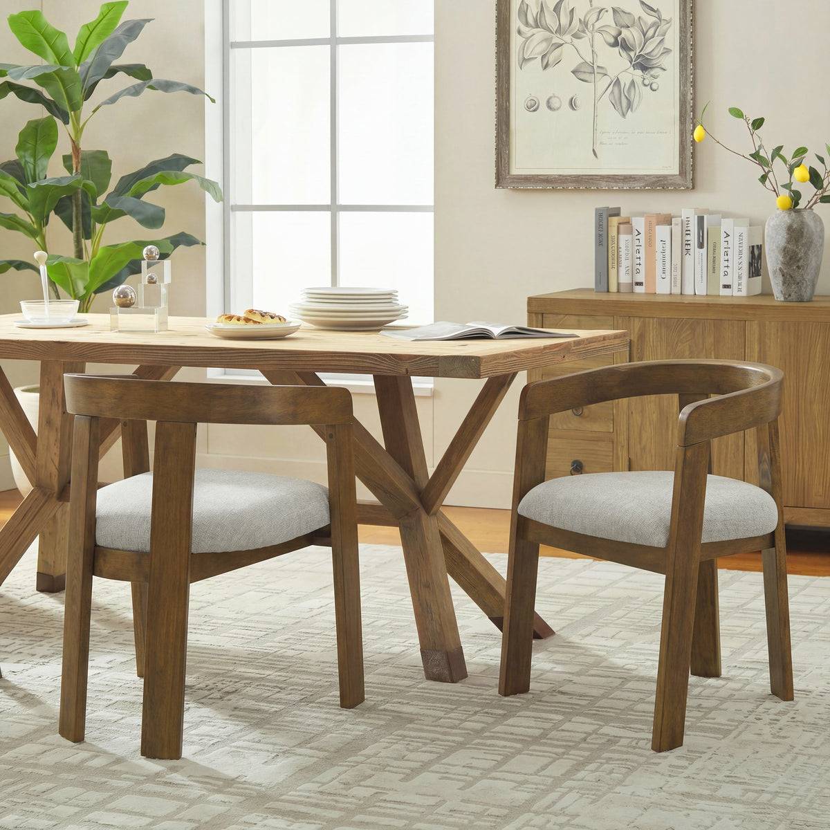 Modern Barrel Dining Chairs Set of 2